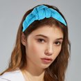 thumbnail image 4 of Unique Bargains 1Pc Cute Makeup Headband Puffy Spa Fabric Blue Headband for Washing Face, 4 of 7