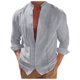 thumbnail image 1 of Camisa de manga larga lisa para hombre, prenda informal de vacaciones, cardigan, para vacaciones y comodidad diaria, 1 of 5