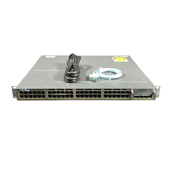 Restored Cisco WS-C3750X-48P-S 48 Port PoE Gigabit Switch w/ C3KX-NM-10G (Refurbished)