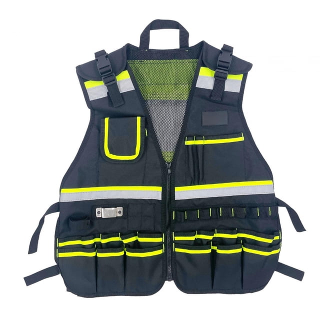 Chaleco de herramientas para electricista, bolsa de almacenamiento, soporte, dispositivos multifuncionales, estilos de chaleco multibolsillo, bolsa de