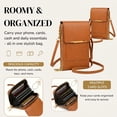 thumbnail image 2 of Touchscreen Phone Crossbody Bag for Women, Blocking Leather Cell Phone Purse with Clear Window, Small Crossbody Wallet with Adjustable Strap for Travel Shopping-Brown, 2 of 6