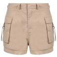 thumbnail image 1 of Shorts cargo ajustados para mujer (Caqui, L, HIP108cm), 1 of 5