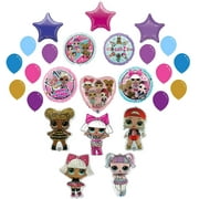 L.O.L. Surprise! Surprise Diva Queen Bee McSwag Ballet Unicorn Characters 25 Piece Birthday Party Balloons Ultimate Deluxe Set