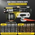 thumbnail image 3 of 4500LBS Electric Recovery Winch Truck ATV 12V Wireless Remote Control Synthetic Rope Winches, 3 of 6