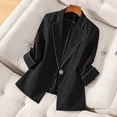 thumbnail image 1 of Tidyack,Ladies Lapel Button Suit Jacket, Solid Color, Slim Fit + Versatile Design, For Office/Travel, Professional Wear, 100% Polyester, Casual/Elegant, Business Casual, Workwear Ensemble, 1 of 6
