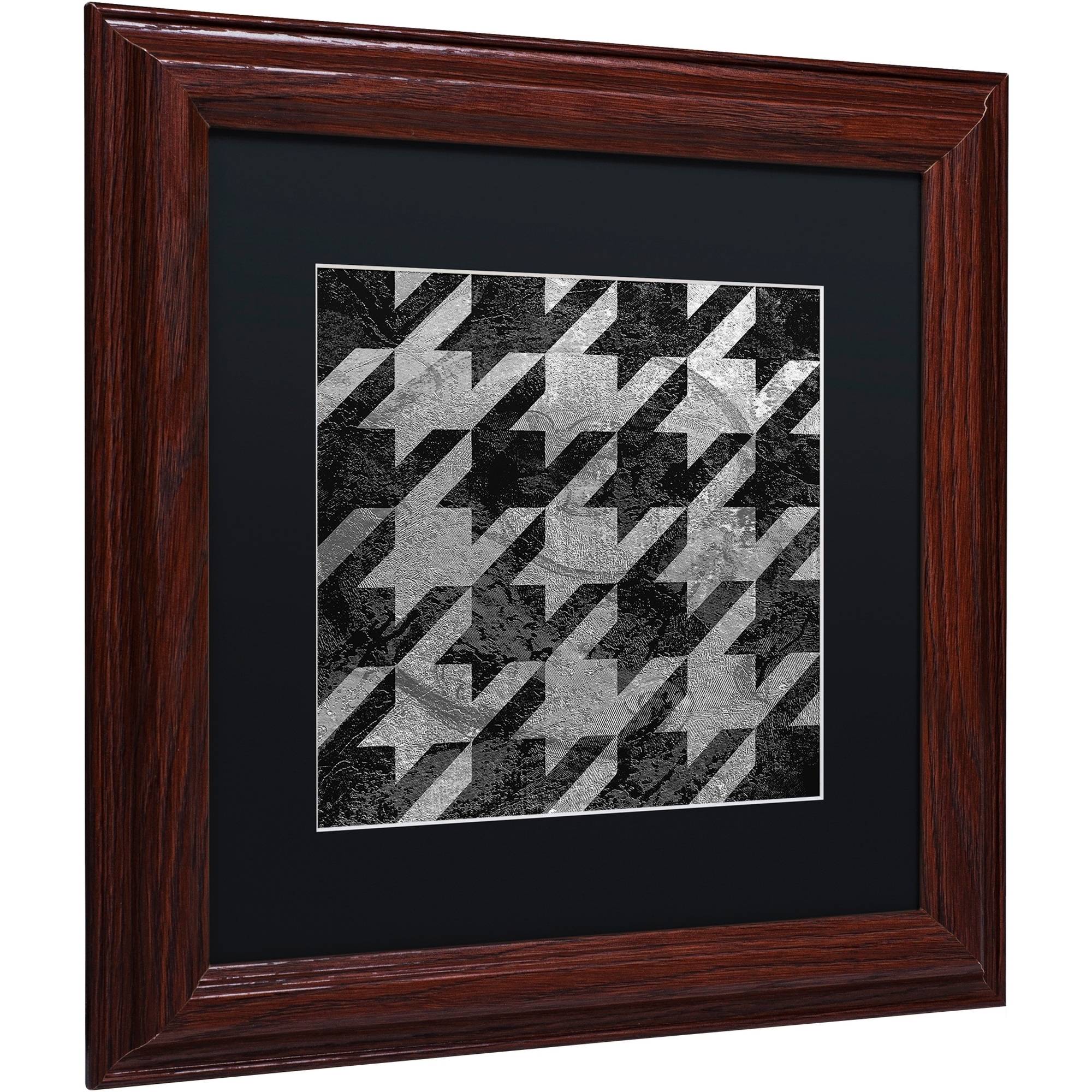 Trademark Fine Art "Houndstooth VI" Canvas Art by Color Bakery Black Matte, Wood Frame