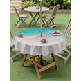 thumbnail image 4 of Outdoor Tablecloth with Umbrella Hole for Patio/Picnic/Party/Camping, Summer Beach Waterproof Table Cloth Round Cover Washable, Teal Green Seaside Turquoise Ombre (Dia 60"), 4 of 8