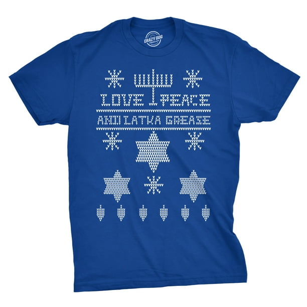 Ugly Hanukkah Sweater T Shirt Funny Ugly Sweater Shirt Holiday Tee Men s Black