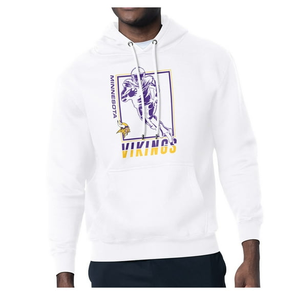 Men's Starter White Minnesota Vikings Player Grid Pullover Hoodie