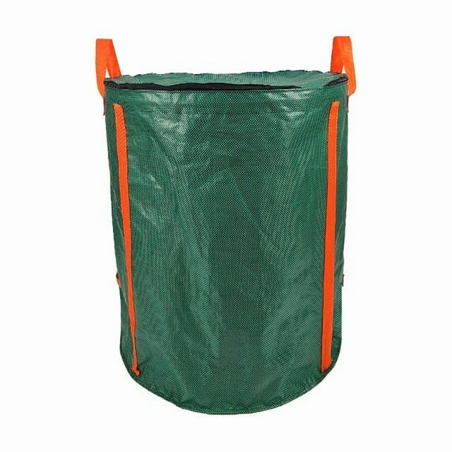 A Garden Leaf Bag With Lid Flower Garden Waste Collection Bag Flip Lid Leaf Storage Bag Polyester Material Style A
