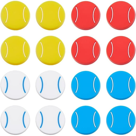 16Pcs 4 Colors Tennis Racket Vibration Dampener Silicone Racket String Shock Absorber Tennis String Shock Damping Racquet Accessories for Tennis 1" Colorful