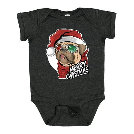 

Inktastic Merry Christmas Pug Gift Baby Boy or Baby Girl Bodysuit