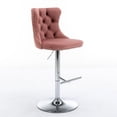 thumbnail image 2 of Swivel Velvet Barstools Adjusatble Seat Height from 25-33 Inch,Modern Upholstered Bar Stools with Backs Comfortable Tufted for Home Pub and Kitchen Island,Set of 2, 2 of 5