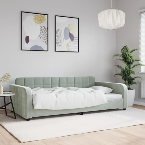 vidaXL Day Bed Light Grey 100x190 cm Velvet