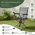 thumbnail image 4 of Topcobe 360 Degree Silent Swivel Hunting Chair, Portable Chairs for Adults, Comfy Outdoor Chair, Black, 4 of 7