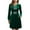 Green#03, variant on Velvet Dresses for Women Oversized Crewneck Elegant Velvet Diamond Bow A Line Cocktail Party Evening Midi Dresses Womens Casual Solid Round Neck Loose Long Sleeve Pleated Knee Length Dress