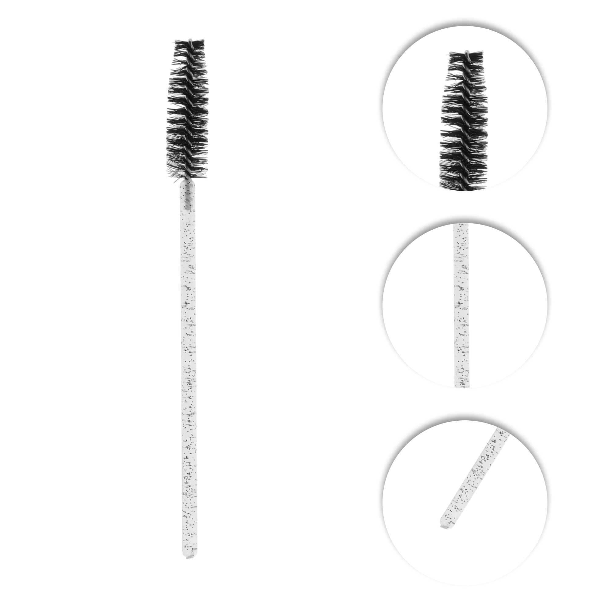 Unique Bargains Lightweight Eyebrow Brushes for Travel 50 Pcs Black