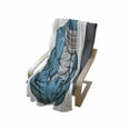 thumbnail image 4 of Fish Soft Flannel Fleece Throw Blanket, Smiling Toothy White Shark with Big Muscles on Arms Illustration Print, Cozy Plush for Indoor and Outdoor Use, 70" x 90", Pale Grey Petrol Blue, by Ambesonne, 4 of 6