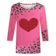 thumbnail image 4 of Goodeals Valentines Day Shirts for Women Plus Size Blouses Love Heart Graphic Tees Soft Comfy /4 Length Sleeve Pullover Top Crewneck Loose Tunic Tees(Pink,XL), 4 of 4