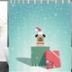 thumbnail image 1 of Cortina de ducha ABPHQTO perro con gorro de Papá Noel 150x180 cm, 1 of 1