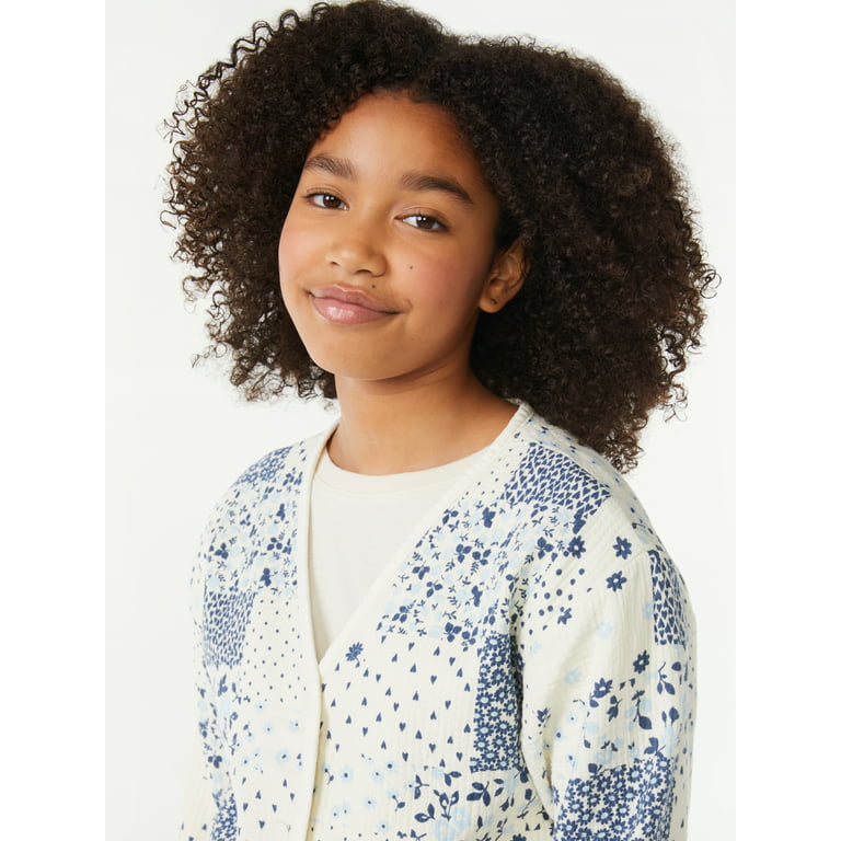 Free Assembly Print 4-18 Girls Cardigan, Quilted Woven Sizes