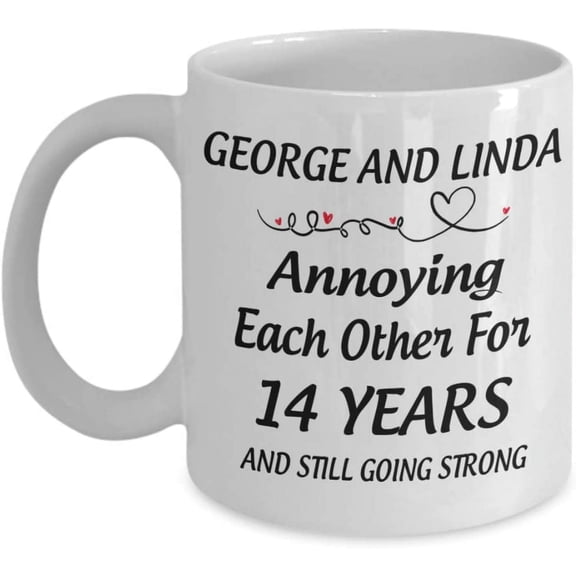 Wedding Anniversary Mug Annyoing Each Other Coffee Mug 14th 14 years Anniversary Wedding Tea Cup Valentine's Day