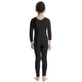 thumbnail image 2 of CHICTRY Kids Girls Solid Color Long Sleeve Ballet Dance Leotard Gymnastics Unitard Biketard,Sizes 5-12 Black 8-10, 2 of 6