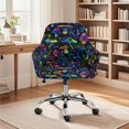 thumbnail image 2 of Xixirimido Trick Mushroom Halloween Pattern Office Arm Chair Cover Swivel Dining Chair Slipcover Curved Back Armrest Chair Covers Stretch Desk Chair Protector Cover for Home Office, 2 of 7