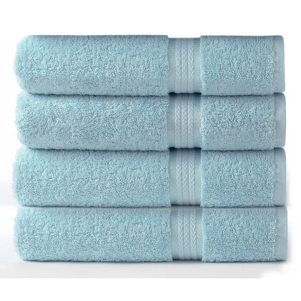 Toallas de baño COTTON CRAFT, paquete de 4 unidades, 76 x 137 cm, 580 g/m², color azul claro