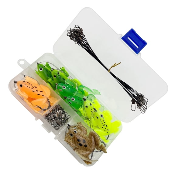 BQBQERT 30Pcs Artificial Frogs Lures Large Feet Swimbaits Lures Baits Set Soft Fishing Lures Double Propellers Fishing Lures