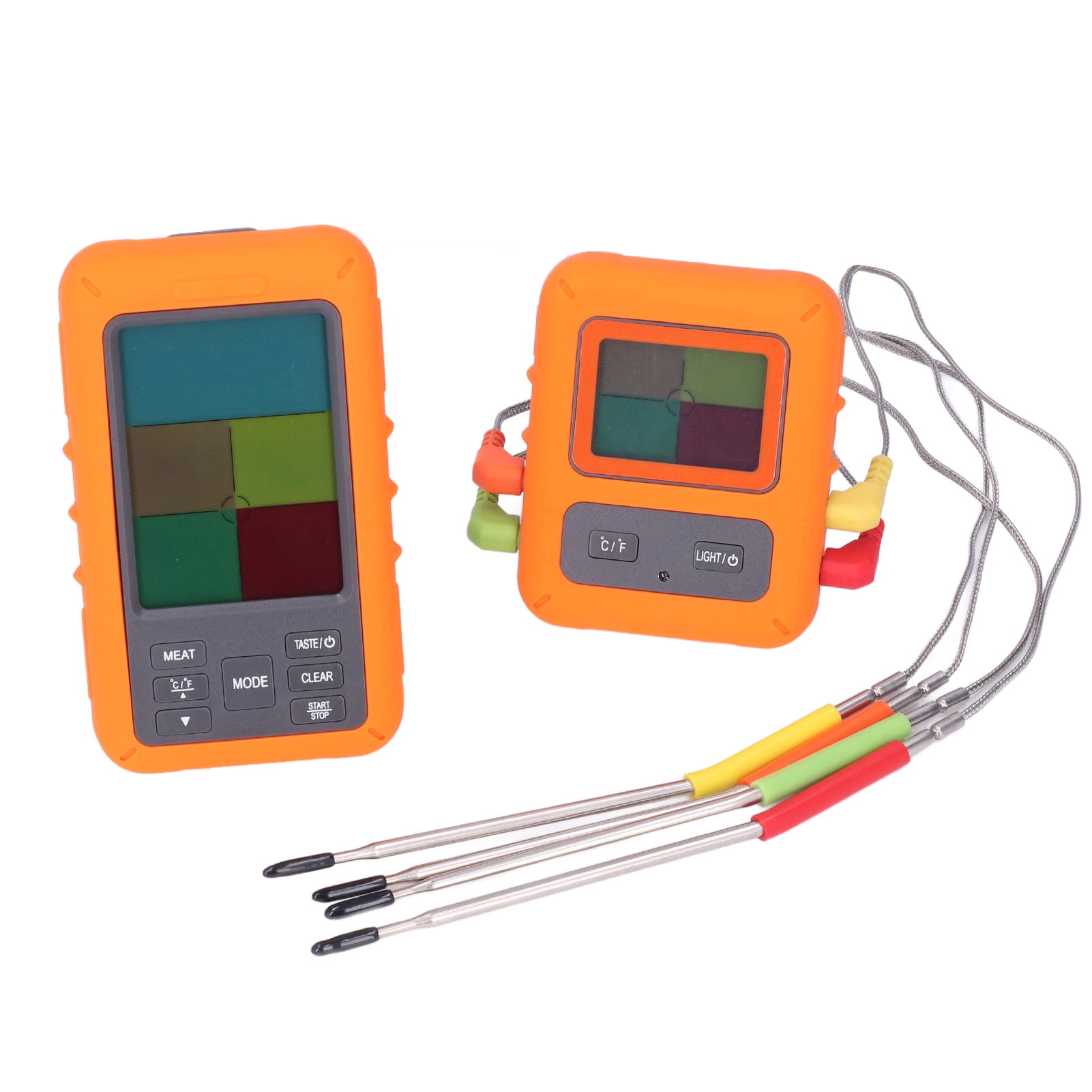 BIMZUC Wireless Meat Thermometer Digital BBQ Thermometer with 4 Probes LCD Display for Kitchen Cooking Oven Grilling Smoking 328ft Long Range 12.5x7.5cm / 4.9x3.0in Food Thermometer