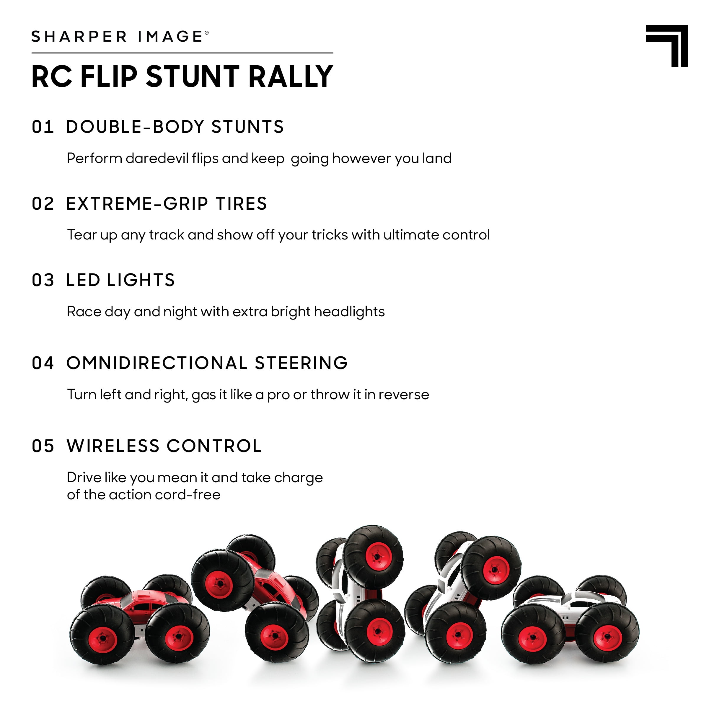 sharper image remote control flip stunt rally