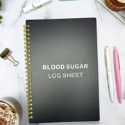 COM1950s A5 Blood Glucose Record Book,Blood Pressure Log,60 Pages,Waterproof Cover