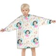 thumbnail image 3 of Fairy Tale Princess Pattern Blanket Hoodies for Kids 6-13YR Oversize Wearable Blanket Hoodies for Boys Girls Teens, 3 of 7