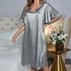 thumbnail image 5 of Falda Camisón cómodo para mujer, pijama de salón suave, camisón informal con encanto (Plata M) Cgtredaw Plata T M para Mujer, 5 of 6