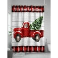 thumbnail image 5 of I'll Be Home for Christmas Shower Curtain Set ，Waterproof Fabric Shower Curtains Red Car Xmas Tree White Wood Plaid Shower Curtains for Bathroom,Bathroom Decor 36"x78", 5 of 6