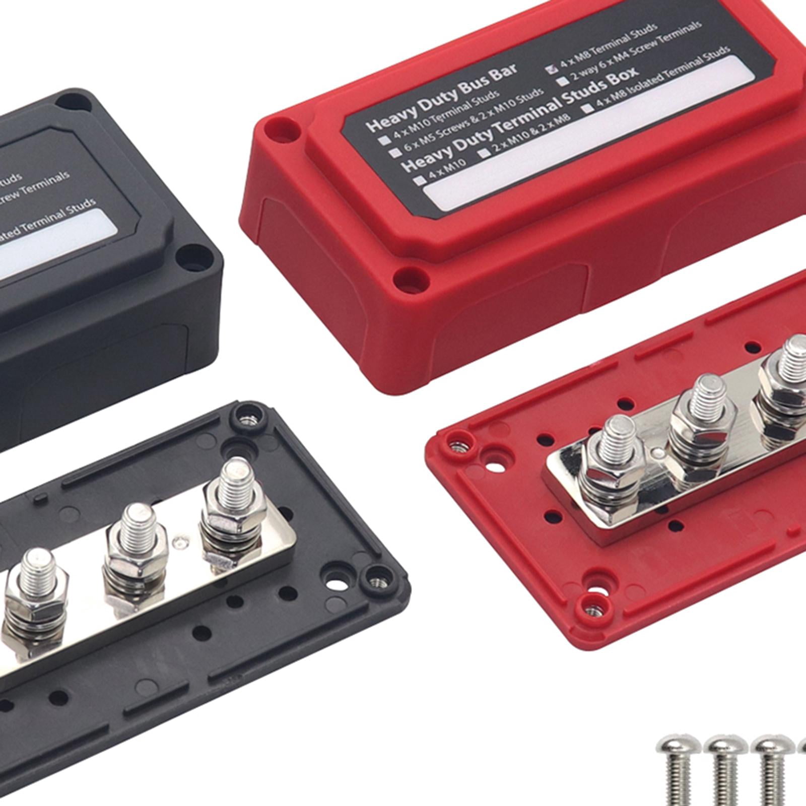 2x Power Distribution Block Junction Block Heavy Duty 300 Amp Rating Bus Bar Terminal Block for Truck Boat Car RV Marine Style A