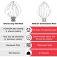 thumbnail image 3 of K5A Stainless Steel Whisk for KitchenAid 5 Qt Bowl-Lift Stand Mixer, 6 Wire Whip Compatible with K4/5, K5SS, KSM5, KG25, KF26, KP50, KSM6573, KSM6521 Heavy Duty, 18/8 Stainless Steel, Dishwasher Safe, 3 of 6