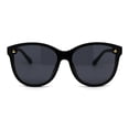 thumbnail image 2 of Womens Pyramid Stud Boyfriend Style Horn Rim Sunglasses Matte Black Solid Black, 2 of 4
