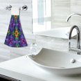 thumbnail image 5 of Yayeee Kitchen Hanging Hand Towels Set of 2 with Loop Bathroom Absorbent Tie Towel, Purple Stained Glass Pattern, 5 of 7