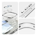 thumbnail image 3 of For iPhone 16 Pro Max Case with Tempered Glass Lens Protector, Ring Holder Kickstand Shockproof Drop Protection Scratch Resistant Anti-Yellow Clear Back Case Cover for Apple iPhone 16 Pro Max,White, 3 of 8