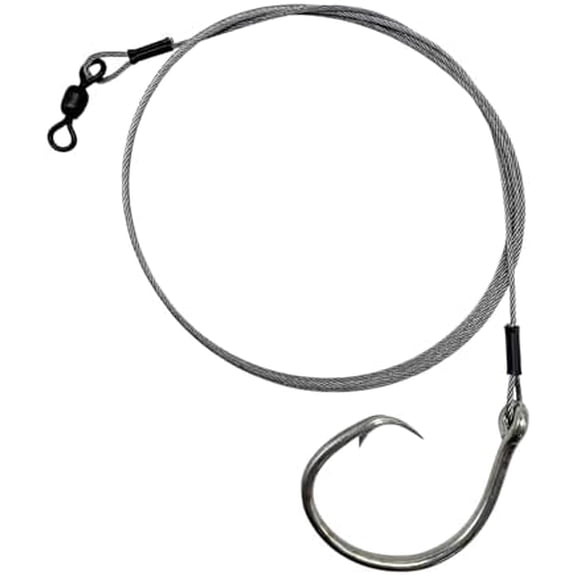 5' Shark Leader with Non Stainless Inline Circle Hook (16/0)