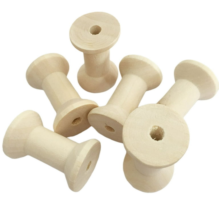 Etereauty Wooden Spools Thread Spool Unfinished Wood Wire Large Bobbins  Empty Crafts Sewing Cord Art 