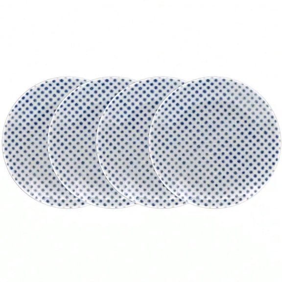 Ceramic Polka Dot Appetizer Plate Set, 6.5 Inches, 4-Piece
