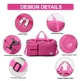 thumbnail image 6 of DAKIMOE Travel Duffle Bag for Women Large Weekender Bags Carry on Gym Duffel Bag with Wet Pocket/Shoe Compartment Waterproof Overnight Tote for Plane Hospital Sports Yoga Business Trips, Peach Red, 6 of 10