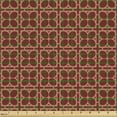 thumbnail image 2 of Ambesonne Geometric Fabric by the Yard Upholstery, Squares Rounds Ornament, 3 Yards, Dark Rust Redwood, 2 of 5
