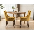 thumbnail image 3 of ODUSE-DAILY Gold Dining Chairs Set of 2, Kitchen & Dining Room Chairs, Fabric Upholstered Dinning Chairs, Wooden Dining Table Chairs, Sillas De Comedor, Nailhead Trim, Wood Legs (Yellow, 2 Pcs), 3 of 12