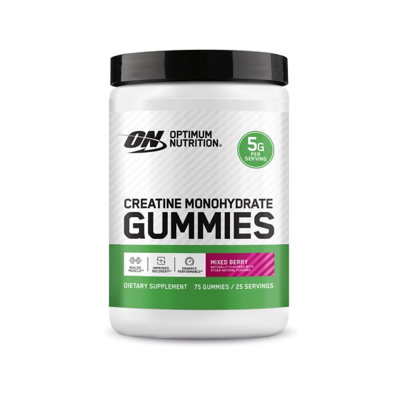 Optimum Nutrition Creatine Monohydrate Gummies, Mixed Berry, 75 Count