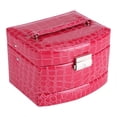 thumbnail image 1 of Jewelry Box - 3 Layers Jewelry Necklace Ring Storage Box Case Lady Gift Home Supplies Store neatly Sorting storage(Rose Red), 1 of 8
