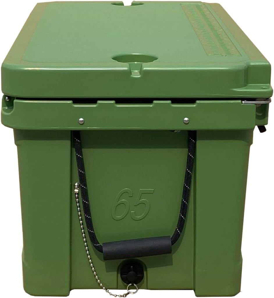 Hogg (Watercress) 65 QT Insulated Cooler with Wheels and Handles, Rolling Ice Chest with Wheels, Rotomolded Wheeled Coolers for Camping, Drinks, Outdoors